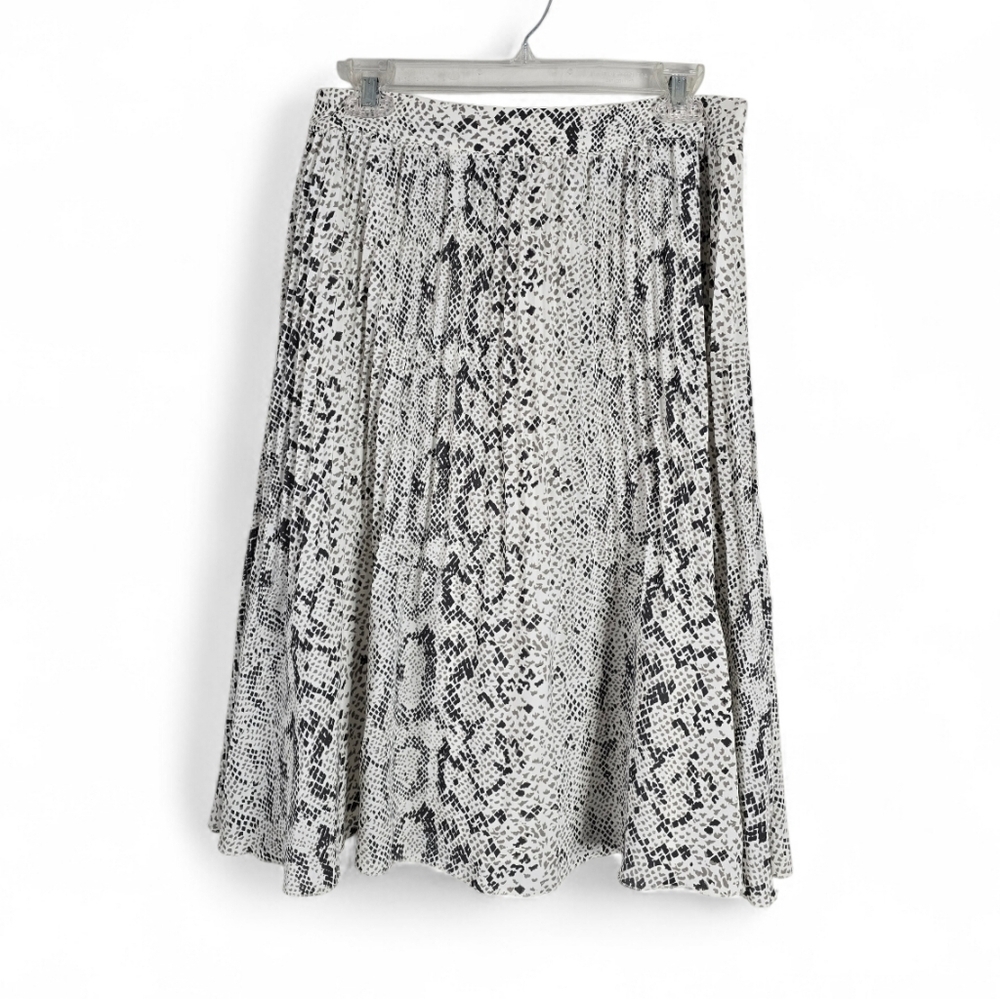 NWT J. Crew Pleated Snakeskin Print Midi Skirt 10 Petite Flowy